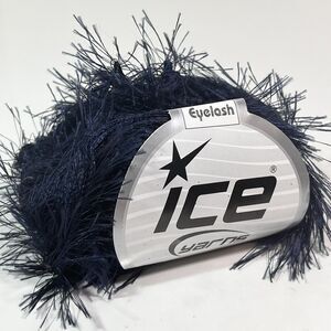 Ice Yarns Eyelash Yarn, Navy Blue, 82 yds, 1 Ball